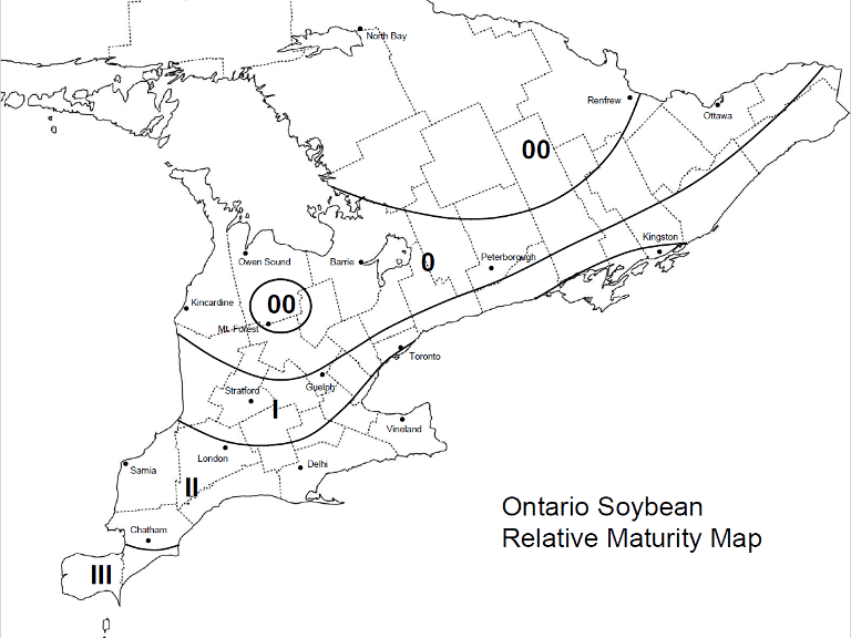 Map showing the recommended maturity group ratings for Canada.